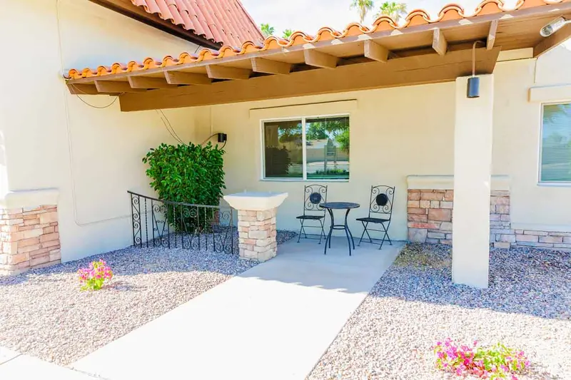 Front porch seating at Fountain Assisted Living, Mesa AZ